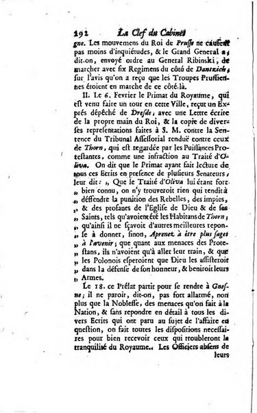 La clef du cabinet des princes de l'Europe ou recueil historique et politique sur les matières du tems