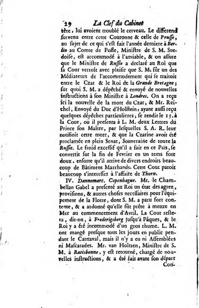 La clef du cabinet des princes de l'Europe ou recueil historique et politique sur les matières du tems