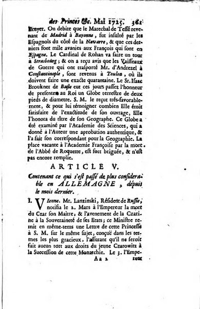 La clef du cabinet des princes de l'Europe ou recueil historique et politique sur les matières du tems