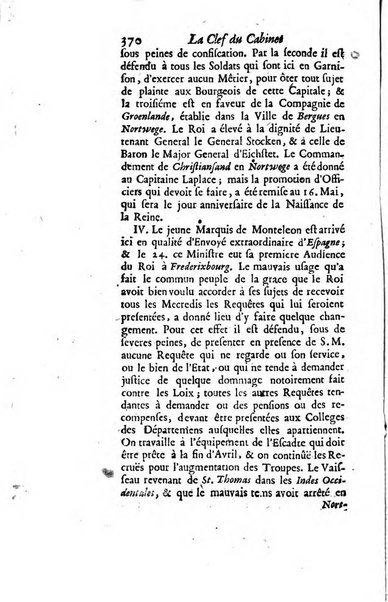 La clef du cabinet des princes de l'Europe ou recueil historique et politique sur les matières du tems