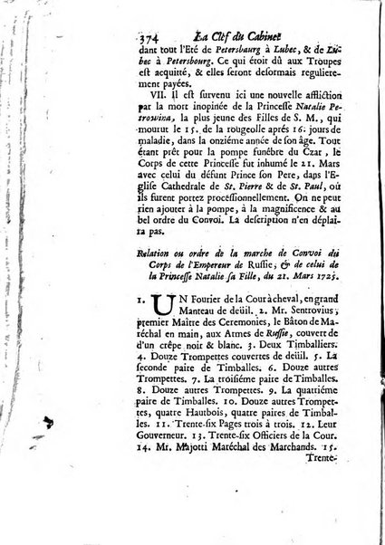 La clef du cabinet des princes de l'Europe ou recueil historique et politique sur les matières du tems