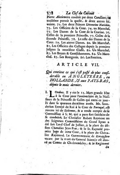 La clef du cabinet des princes de l'Europe ou recueil historique et politique sur les matières du tems