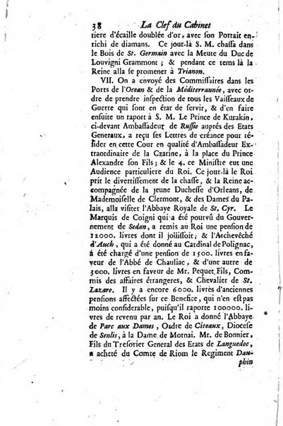 La clef du cabinet des princes de l'Europe ou recueil historique et politique sur les matières du tems