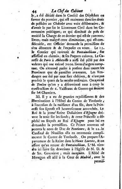 La clef du cabinet des princes de l'Europe ou recueil historique et politique sur les matières du tems