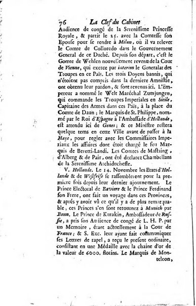 La clef du cabinet des princes de l'Europe ou recueil historique et politique sur les matières du tems