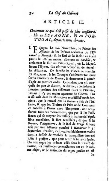 La clef du cabinet des princes de l'Europe ou recueil historique et politique sur les matières du tems