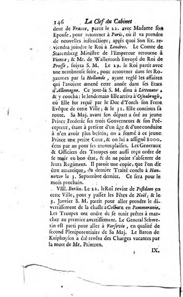 La clef du cabinet des princes de l'Europe ou recueil historique et politique sur les matières du tems