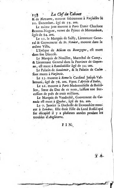 La clef du cabinet des princes de l'Europe ou recueil historique et politique sur les matières du tems