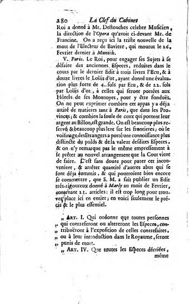 La clef du cabinet des princes de l'Europe ou recueil historique et politique sur les matières du tems