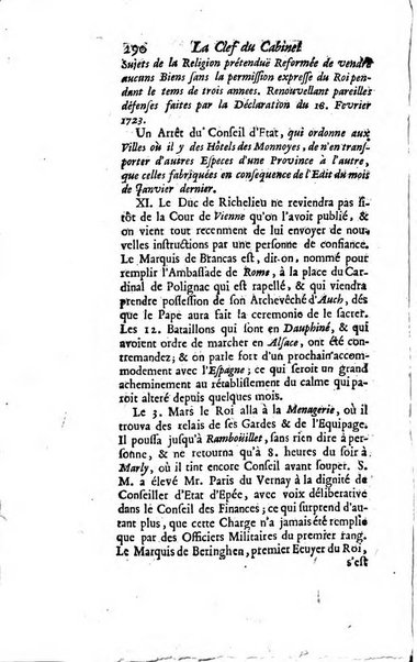 La clef du cabinet des princes de l'Europe ou recueil historique et politique sur les matières du tems