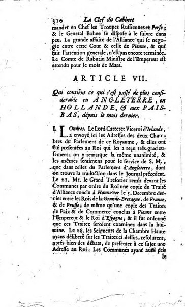 La clef du cabinet des princes de l'Europe ou recueil historique et politique sur les matières du tems