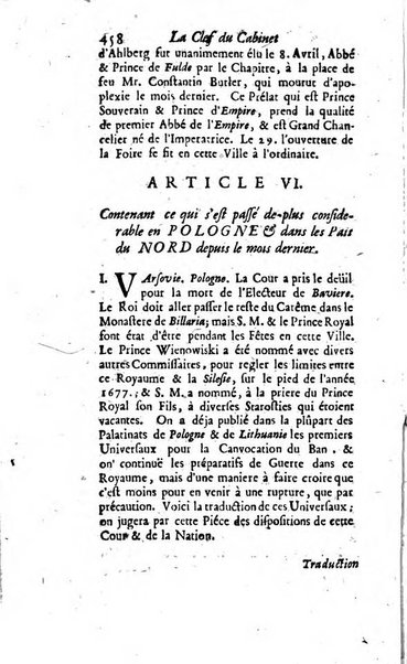 La clef du cabinet des princes de l'Europe ou recueil historique et politique sur les matières du tems