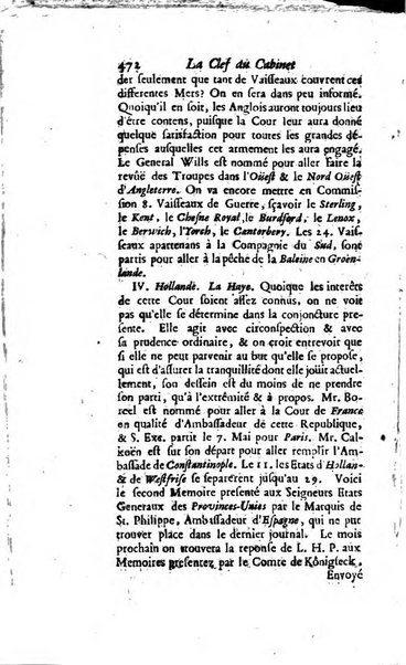 La clef du cabinet des princes de l'Europe ou recueil historique et politique sur les matières du tems