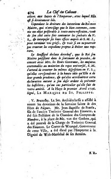 La clef du cabinet des princes de l'Europe ou recueil historique et politique sur les matières du tems