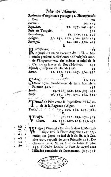 La clef du cabinet des princes de l'Europe ou recueil historique et politique sur les matières du tems