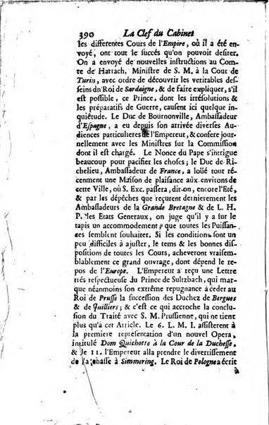 La clef du cabinet des princes de l'Europe ou recueil historique et politique sur les matières du tems