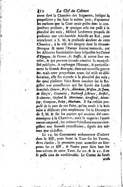 La clef du cabinet des princes de l'Europe ou recueil historique et politique sur les matières du tems