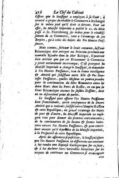 La clef du cabinet des princes de l'Europe ou recueil historique et politique sur les matières du tems