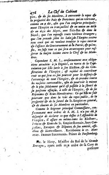 La clef du cabinet des princes de l'Europe ou recueil historique et politique sur les matières du tems