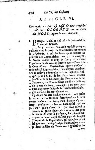 La clef du cabinet des princes de l'Europe ou recueil historique et politique sur les matières du tems