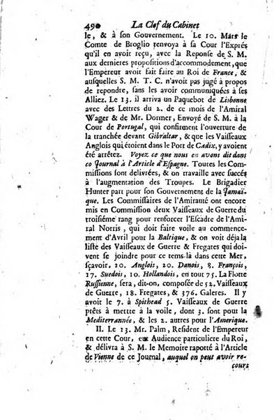 La clef du cabinet des princes de l'Europe ou recueil historique et politique sur les matières du tems