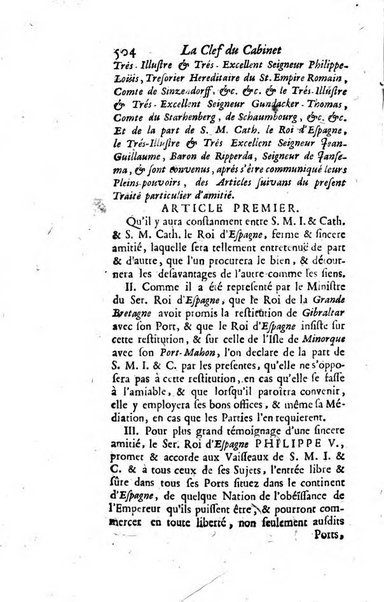 La clef du cabinet des princes de l'Europe ou recueil historique et politique sur les matières du tems