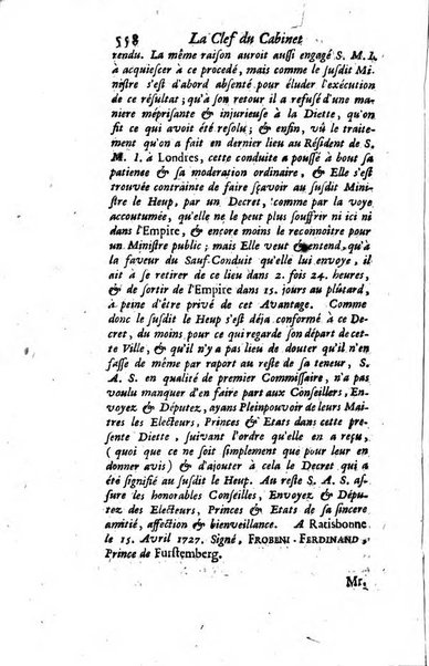 La clef du cabinet des princes de l'Europe ou recueil historique et politique sur les matières du tems