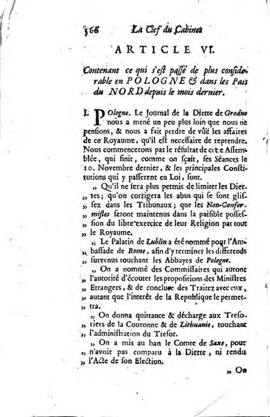 La clef du cabinet des princes de l'Europe ou recueil historique et politique sur les matières du tems