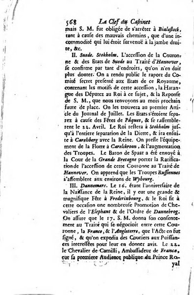 La clef du cabinet des princes de l'Europe ou recueil historique et politique sur les matières du tems