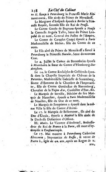 La clef du cabinet des princes de l'Europe ou recueil historique et politique sur les matières du tems