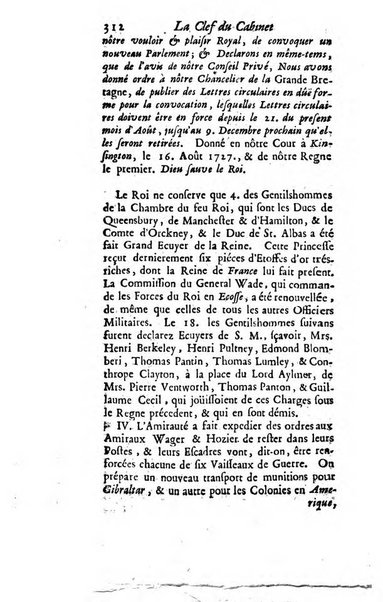 La clef du cabinet des princes de l'Europe ou recueil historique et politique sur les matières du tems