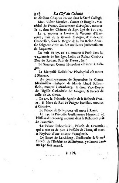 La clef du cabinet des princes de l'Europe ou recueil historique et politique sur les matières du tems