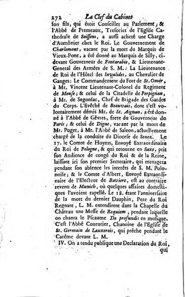 La clef du cabinet des princes de l'Europe ou recueil historique et politique sur les matières du tems