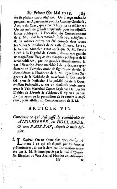 La clef du cabinet des princes de l'Europe ou recueil historique et politique sur les matières du tems