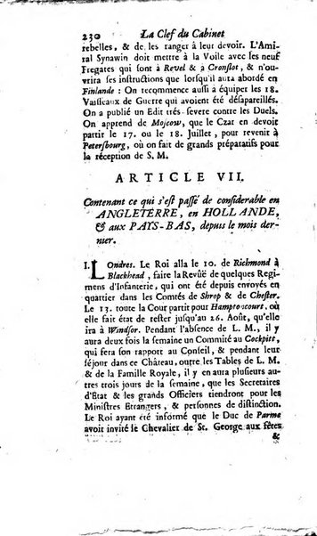 La clef du cabinet des princes de l'Europe ou recueil historique et politique sur les matières du tems