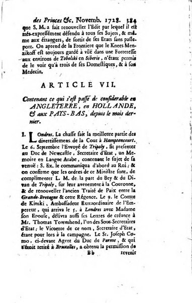 La clef du cabinet des princes de l'Europe ou recueil historique et politique sur les matières du tems