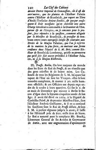 La clef du cabinet des princes de l'Europe ou recueil historique et politique sur les matières du tems