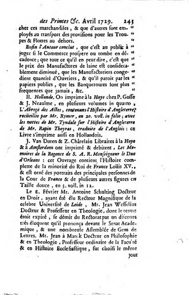 La clef du cabinet des princes de l'Europe ou recueil historique et politique sur les matières du tems