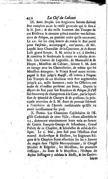 La clef du cabinet des princes de l'Europe ou recueil historique et politique sur les matières du tems