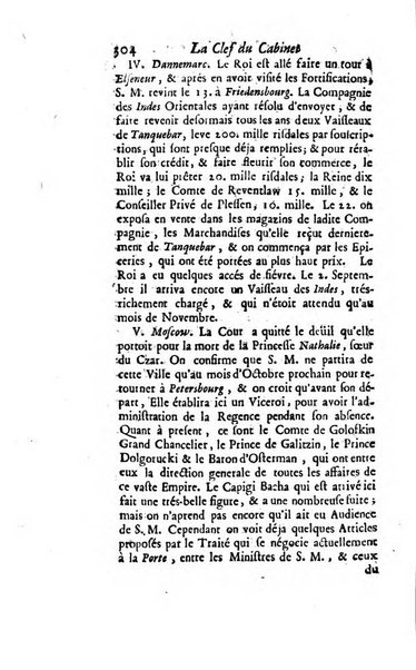 La clef du cabinet des princes de l'Europe ou recueil historique et politique sur les matières du tems