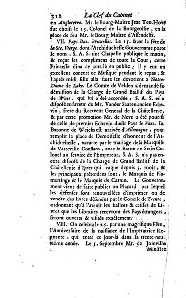 La clef du cabinet des princes de l'Europe ou recueil historique et politique sur les matières du tems