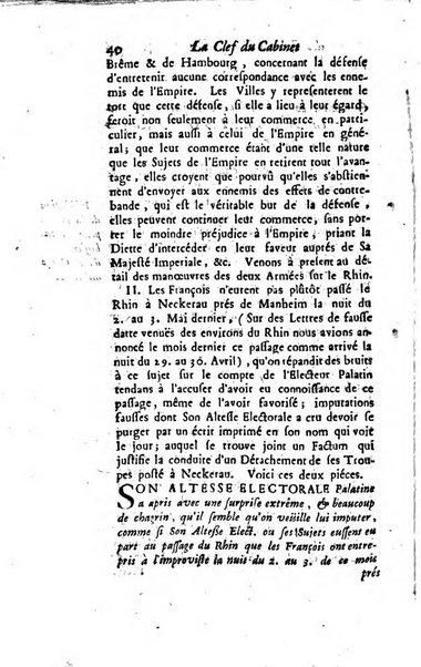 La clef du cabinet des princes de l'Europe ou recueil historique et politique sur les matières du tems