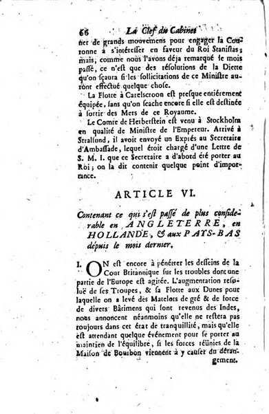 La clef du cabinet des princes de l'Europe ou recueil historique et politique sur les matières du tems