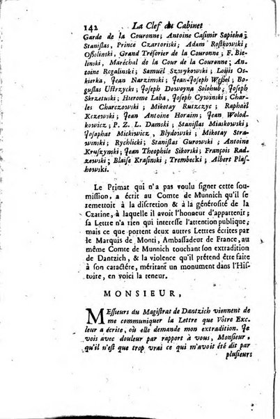 La clef du cabinet des princes de l'Europe ou recueil historique et politique sur les matières du tems