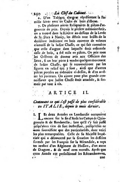 La clef du cabinet des princes de l'Europe ou recueil historique et politique sur les matières du tems