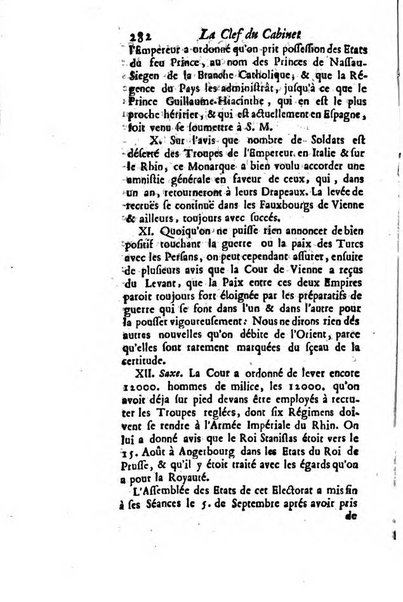 La clef du cabinet des princes de l'Europe ou recueil historique et politique sur les matières du tems