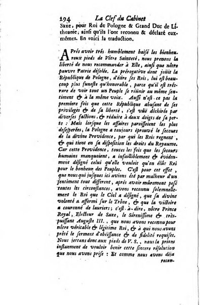 La clef du cabinet des princes de l'Europe ou recueil historique et politique sur les matières du tems