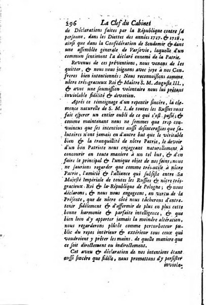 La clef du cabinet des princes de l'Europe ou recueil historique et politique sur les matières du tems