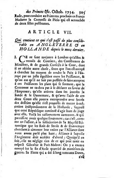 La clef du cabinet des princes de l'Europe ou recueil historique et politique sur les matières du tems