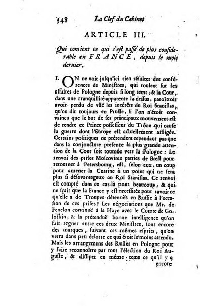 La clef du cabinet des princes de l'Europe ou recueil historique et politique sur les matières du tems